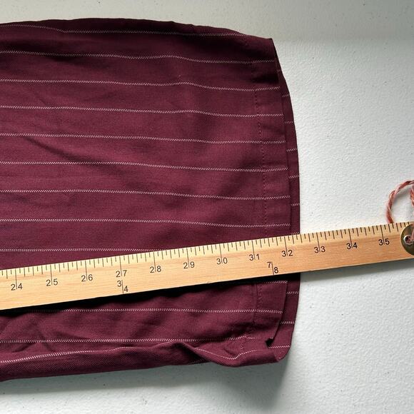 Rewash Wide Leg Pants Burgundy Grey Pinstripe Stretch Waist Women's Sz M - Picture 13 of 14